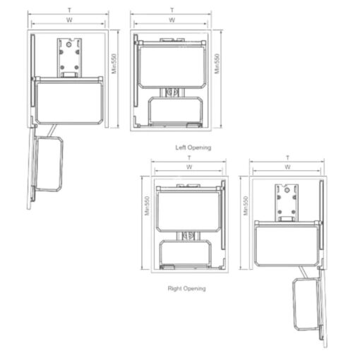 Kích thước tủ kho 6 tầng cánh mở Eurogold EUM6L660