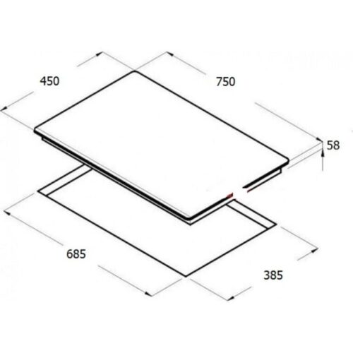 Kích thước bếp ga đôi Binova BI-382-DH lắp âm