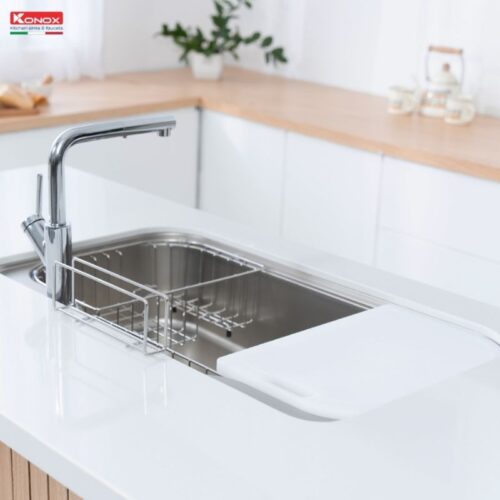 Hình ảnh 3 chậu rửa bát inox 1 hố Konox TARI 9051SR