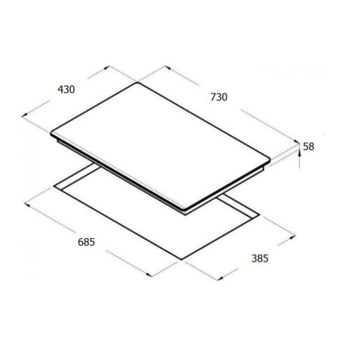 Kích thước bếp ga âm Binova BI-282-DH