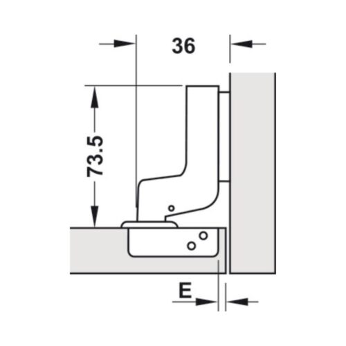 Kích thước bản lề lọt lòng Metalla SM DIY 110º Hafele 493.03.023