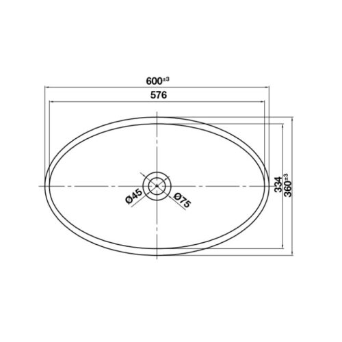 Kích thước chậu lavabo đặt bàn HVN2013 Hafele 588.87.402