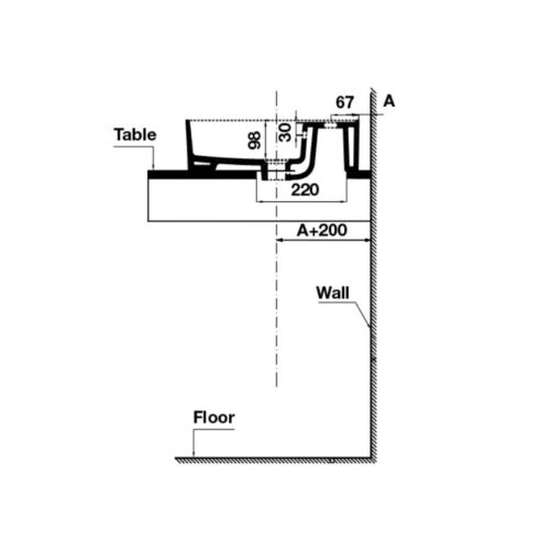 Kích thước chậu lavabo đặt bàn Sapporo Hafele 588.79.072-2