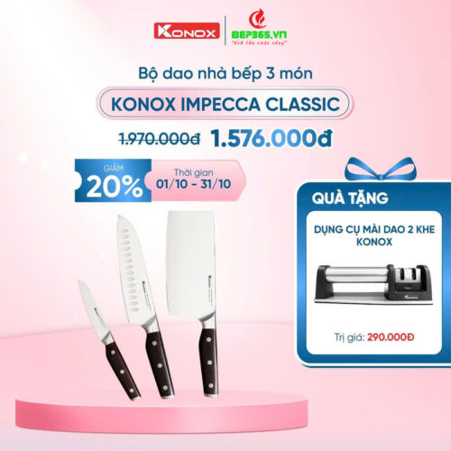 Khuyến mãi bộ dao làm bếp cao cấp 3 món Konox Impecca Classic