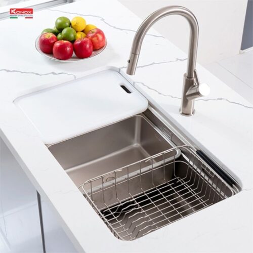 Ảnh chậu rửa bát inox 1 hố Konox KN8347SU Dekor