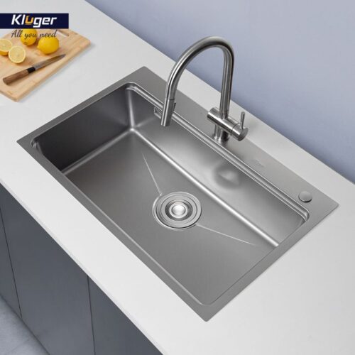 Ảnh thực tế chậu rửa bát 1 hố Kluger KW8181FS-S81