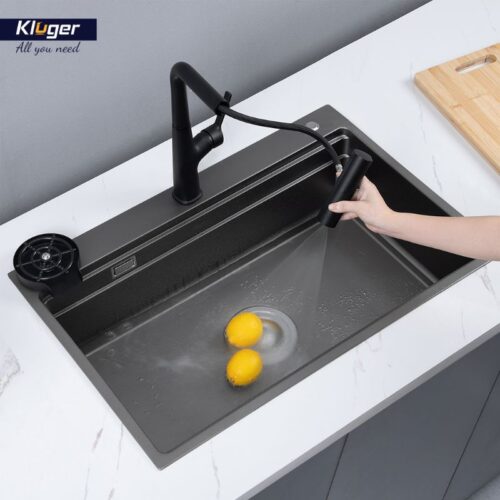 Ảnh thực tế chậu rửa bát 1 hố Kluger KWF8161FB-S76