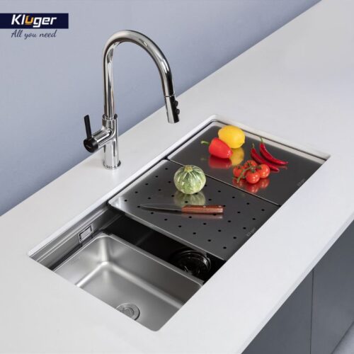 Ảnh thực tế chậu rửa bát 1 hố Kluger KWU8161FS-S86 Plus