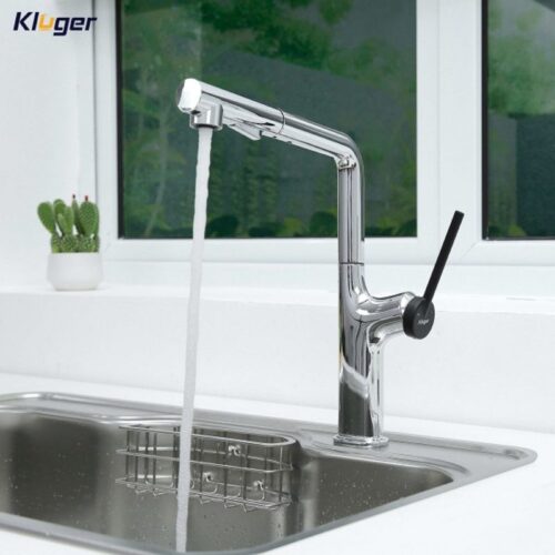 Ảnh vòi rửa bát nóng lạnh Kluger KLF0001C có dây rút