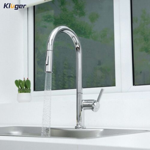 Ảnh vòi rửa bát nóng lạnh Kluger KLF0003C có dây rút