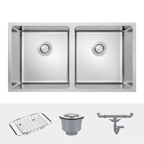 Ảnh chậu rửa bát inox 2 hố Konox Cube 7544DU