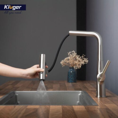 Hình ảnh vòi rửa bát nóng lạnh Kluger KLF0018S có dây rút