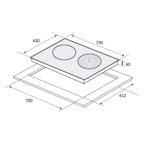 Kích thước bếp từ kết hợp hồng ngoại đôi Eurosun EU-TE509Max