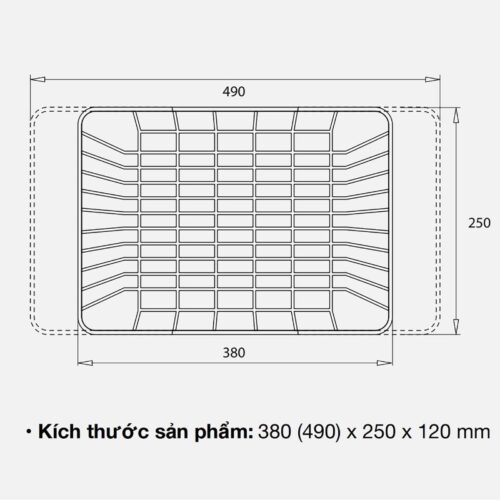 Kích thước giỏ để đồ inox Kluger KB-601S