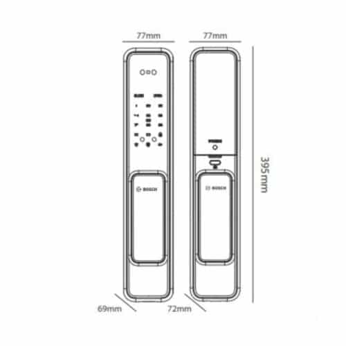 Kích thước khóa cửa thông minh Bosch EL600F EU Black