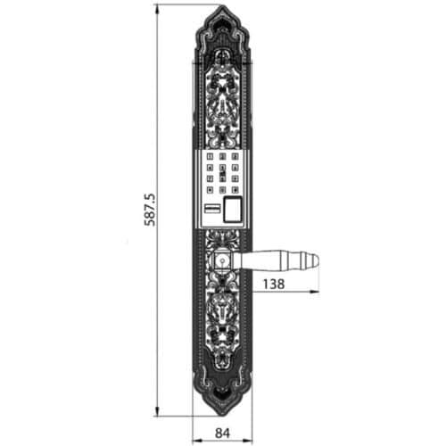 Kích thước khóa thông minh Avolock AC-998F-G