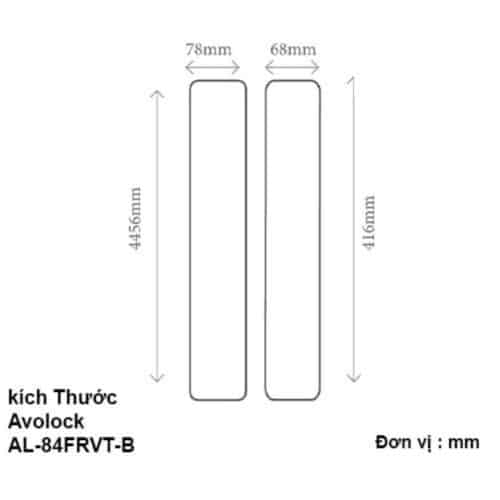 Kích thước khóa thông minh Avolock AL-84FRVT-B