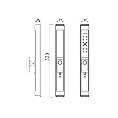 Kích thước khóa thông minh Avolock AN-383-B