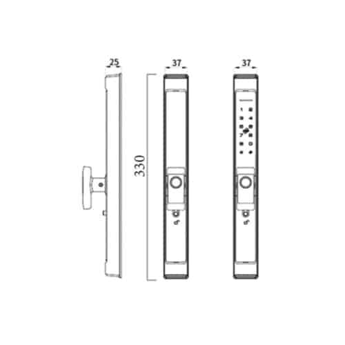 Kích thước khóa thông minh Avolock AN-384-G