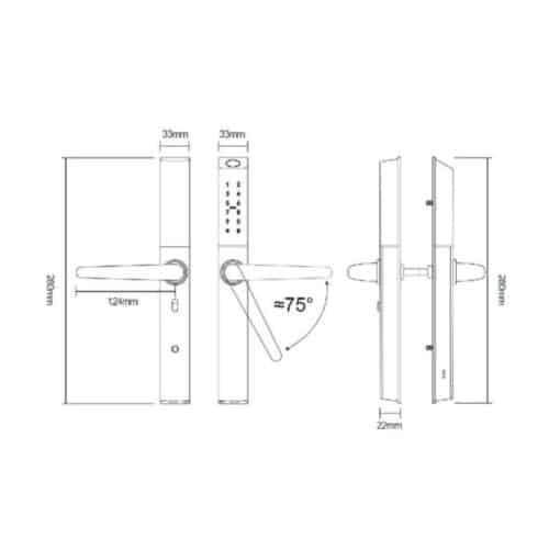 Kích thước khóa thông minh Avolock AN-395-B