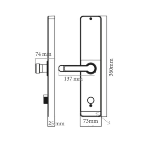 Kích thước khóa thông minh Avolock AV-61-B