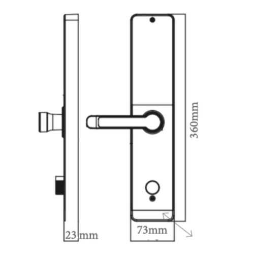 Kích thước khóa cửa thông minh Avolock AV-66-B