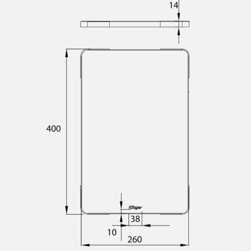 Kích thước thớt inox Kluger KCB-121FS