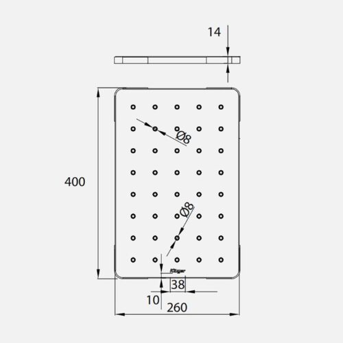 Kích thước thớt inox Kluger KCB-131FB