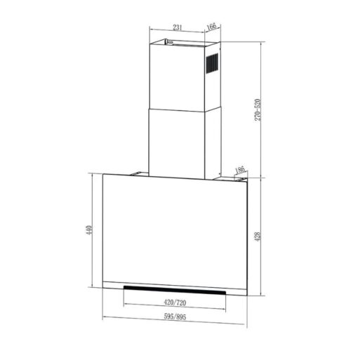 Kích thước máy hút mùi áp tường tuần hoàn Faster FS 1770