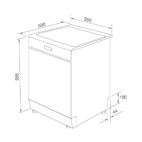 Kích thước máy rửa bát độc lập Tomate TOM 4301‐W08